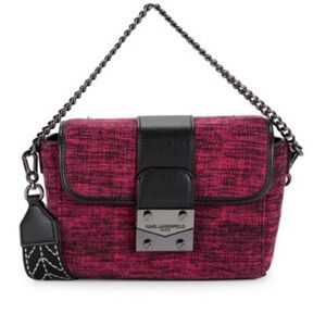 Karl Lagerfeld Black and Pink Crossbody Bag